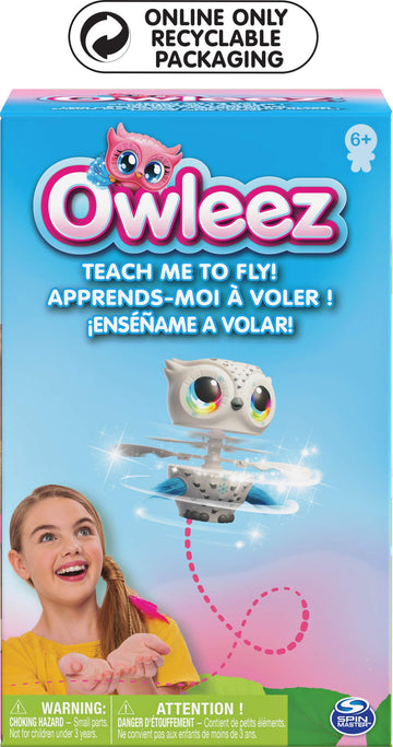 Owleez, Flying Baby Owl Interactive Toy with Lights and Sounds (White), for Kids Aged 6 and Up