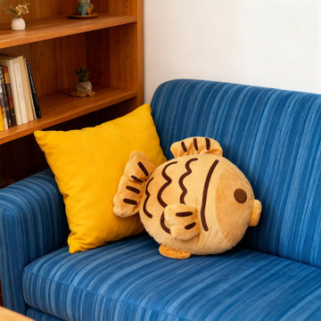 Roqei Cute Taiyaki Plush, 13" Kawaii Taiyaki Fish Stuffed Animal - Soft Stuffed Fish Plush for Home Decor, Perfect for Kids, Boys & Girls