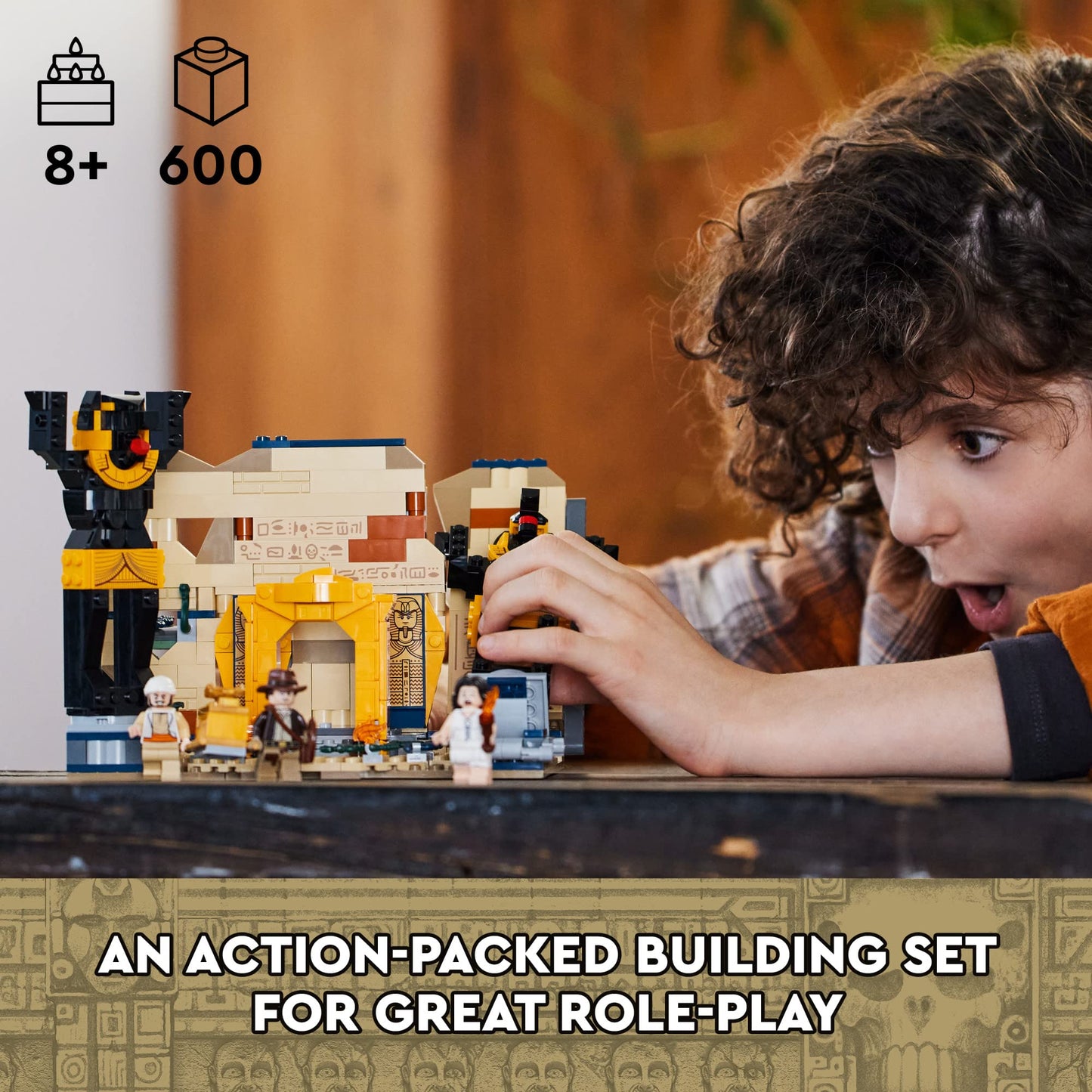 LEGO Indiana Jones Escape from The Lost Tomb 77013 Building Toy, Featuring a Mummy and an Indiana Jones Minifigure from Raiders of The Lost Ark Movie