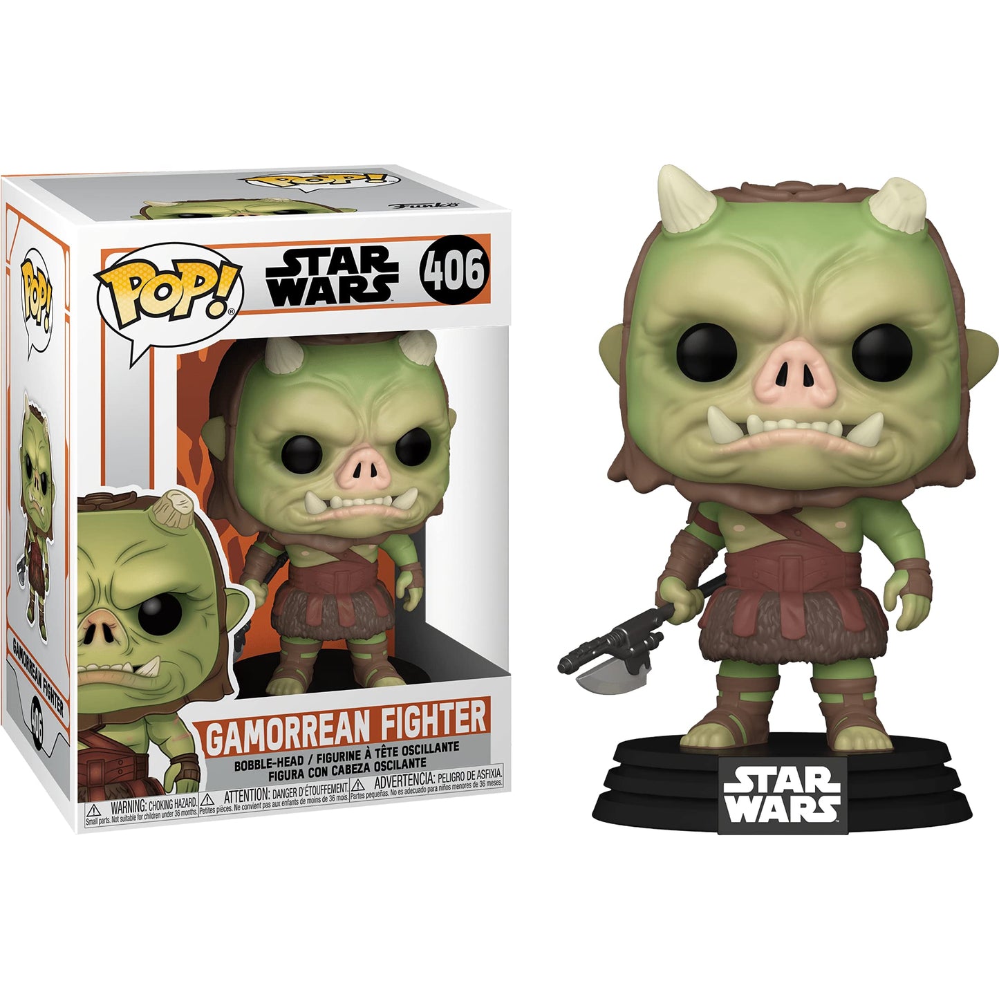 Gamorrean Fighter: Fun ko P o p ! Vinyl Figurine Bundle with 1 Compatible 'ToysDiva' Graphic Protector (406-50964 - B)