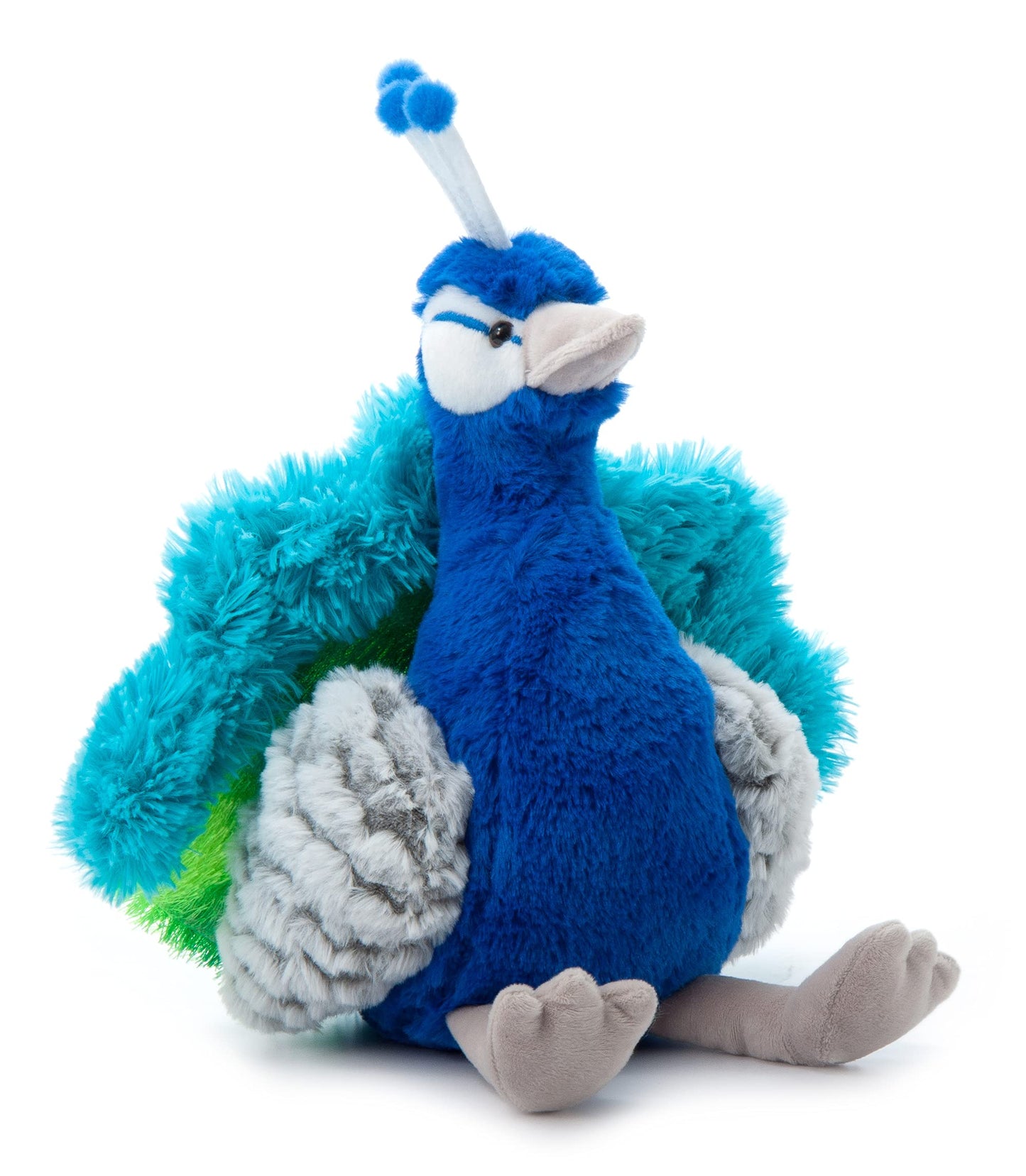 The Petting Zoo Peacock Stuffed Animal Plushie, Gifts for Kids, Wild Onez Zoo Animals, Peacock Plush Toy 12 inches