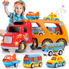 Nicmore Carrier Truck Toddler Toys Car: Transport Toy for 1 2 3 4 Year Old Boys Girls 18 Month 5-in-1 Kid Playset Gifts for Preschool Birthday
