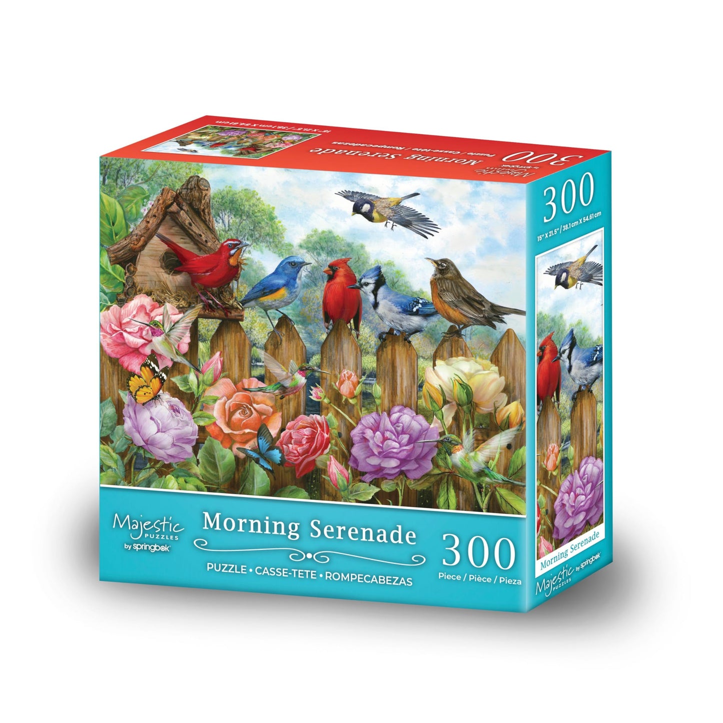 Majestic Value Brand 300 Piece Jigsaw Puzzle Features Many Wild Birds Perched on Fenceposts
