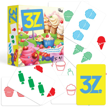 Point Games 3Z Card Game Fast-Paced Sweet Strategy & Matching Game for Kids, Families & Adults - Brain Teaser Pattern Recognition - Ages 7+ - 1 or