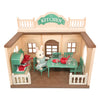 OLEOCA Family Kitchen Doll House - Cozy Cabin with Bunny Figure, Dining Set & Cookware, Complete Modular Dollhouse Playset for Creative Pretend Play