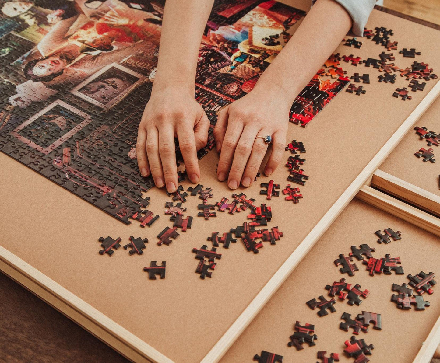 Horror Night Watch Party 1000-Piece Jigsaw Puzzle By Rachid Lotf | Brain Teaser for Adults, Educational Developmental Toys & Games, Building Kit