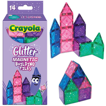 CreateOn Crayola Magnetic Tiles, Building Set for Kids, Magnetic Toys for Kids, Travel Toys, Classroom Sensory Toy Blocks, STEM & Montessori Tools