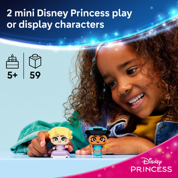 LEGO Disney Princess Mini Jasmine & Rapunzel Building Toy - Princess Toys for Girls & Boys, Ages 5+ - Disney Gifts for Kids - 43303
