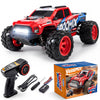 Vroomix 1:16 4WD RC Car, Red Remote Control Light Hobby Racing Monster Truck Toy Gift for Kids, 3 Driving Modes, Up to 28 Mph, 35 Mins, 110 Ft Range