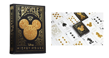 Disney Collector's Bundle: 6 Decks Bicycle Playing Cards - Black & Gold Mickey, Classic Mickey, Princess Pink/Navy, Villains Green/Purple.