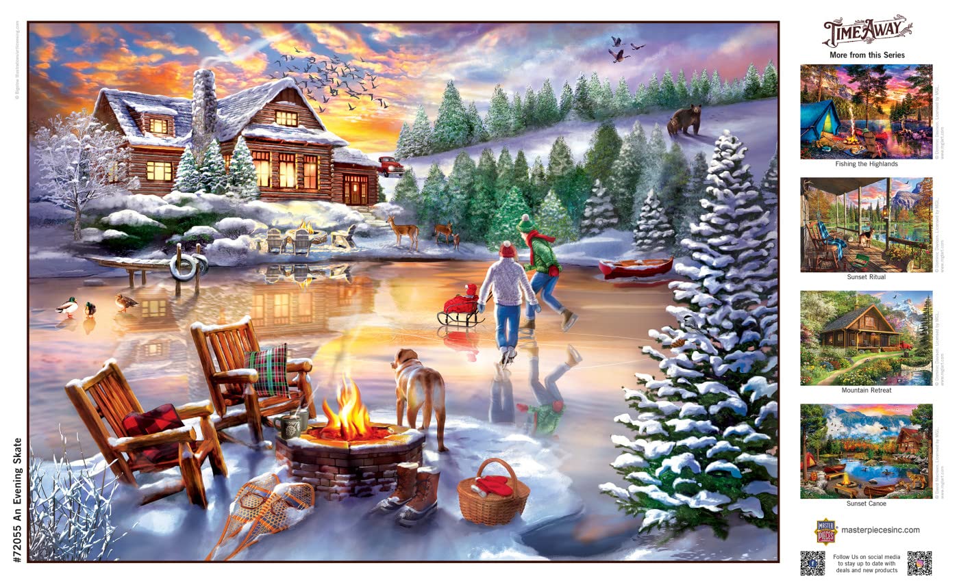 MasterPieces 1000 Piece Jigsaw Puzzle for Adults, Family, Or Youth - an Evening Skate - 19.25"x26.75"