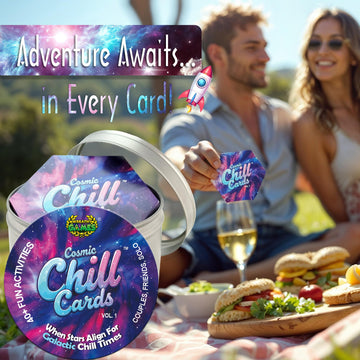 Cosmic Chill Cards - Couples, Friends or Solo - Date Night Ideas - Fun & Exciting 40+ Cards Special for Couple: Birthday Gifts for Boyfriend