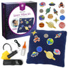 Pinwheel Crafts Beginner Sewing Kit for Kids 8-12 with Telescope - Astronomy Solar System Easy Sew Space Pillow Kit with Planet Patches - Make Your