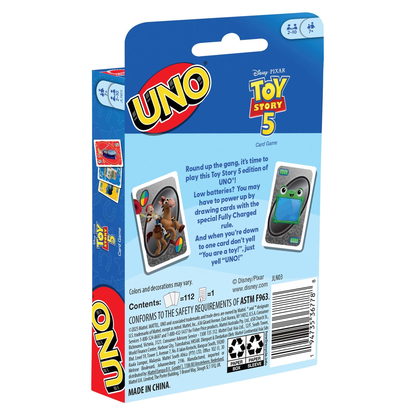 UNO Disney / Pixar Toy Story 5 Card Game