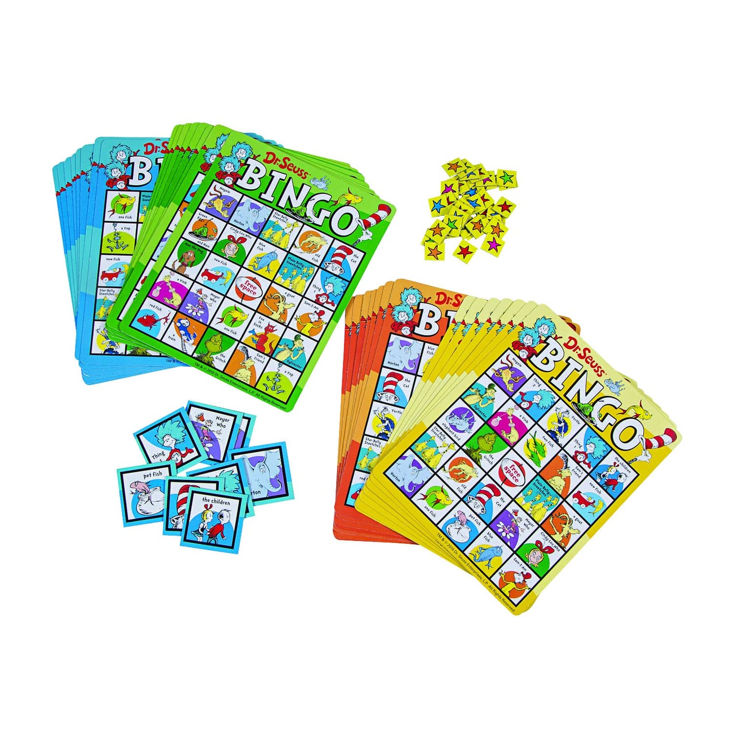 Fun Express Dr. Seuss Bingo Game Set - 32 Cards for Kids Birthday Party Games & Family Game Night | Classroom Activities with Grinch, Cat in the Hat