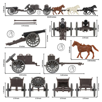 BMC CTS Civil War Artillery Horse Wagon - ACW Cannon Limber Caisson Playset