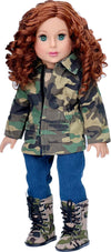 Military Style - 18 Inch Doll Clothes - 4 Piece Outfit - Camouflage Jacket, T-Shirt, Stretchy Jeans and Camouflage Boots (Dolls Not Included)