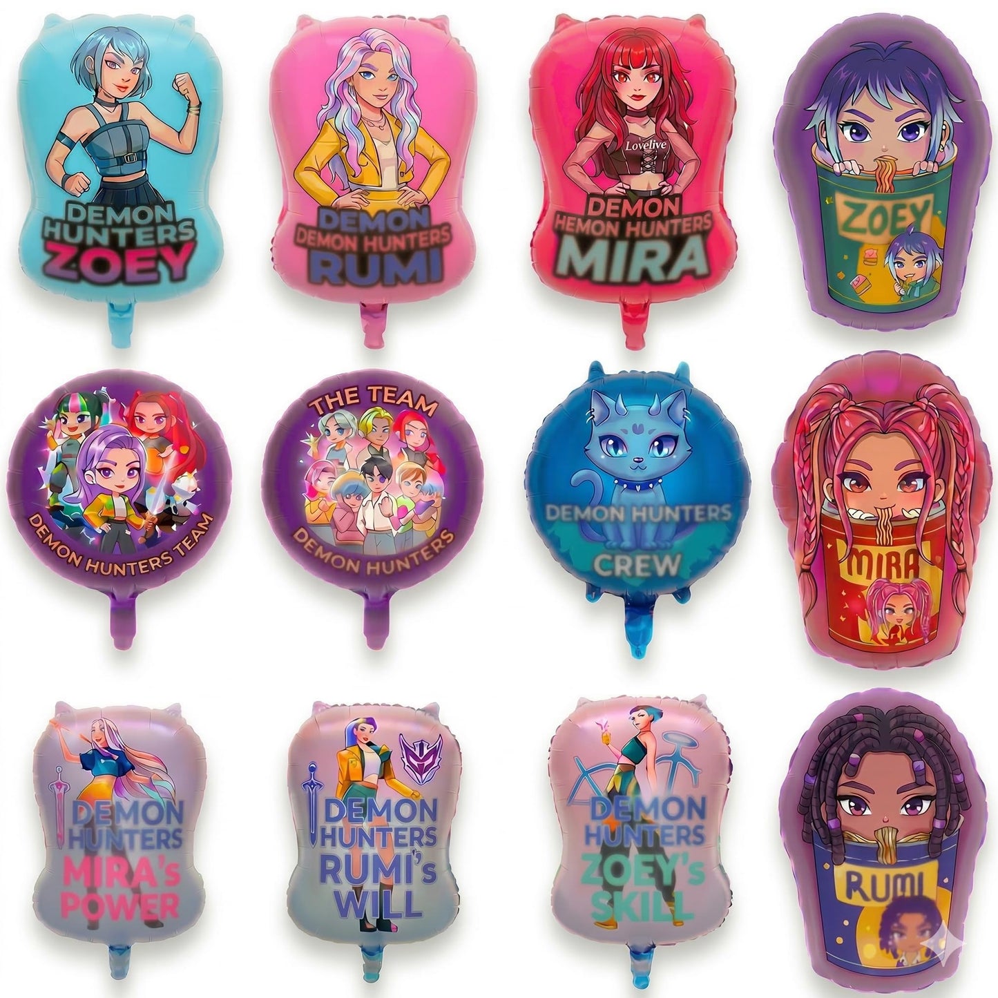 12 Pcs For K-pop Birthday Decorations, Foil Balloons for Party Supplies, K-pop Anime Themed Birthday Decor for Boys Girls