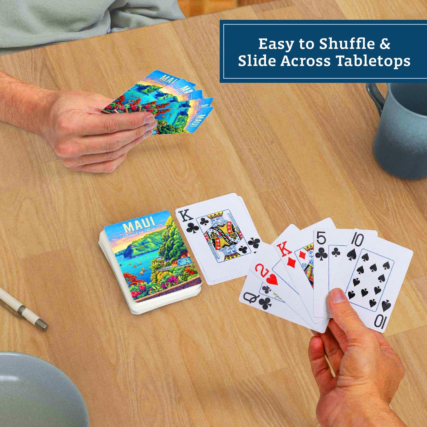 Boardwalk Puzzles Premium Featherlight Unique Playing Cards, Fun Themed Deck for Home and Travel | Maui Road to Hana