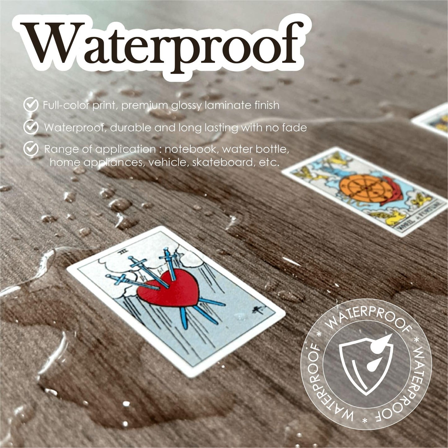 Joyppy Mini Tarot Stickers for Journaling - 1008 PCS Tarot Card Stickers Based on Rider Waite Tarot Deck - 1.25" x 0.78" - Clear Printing & Glossy
