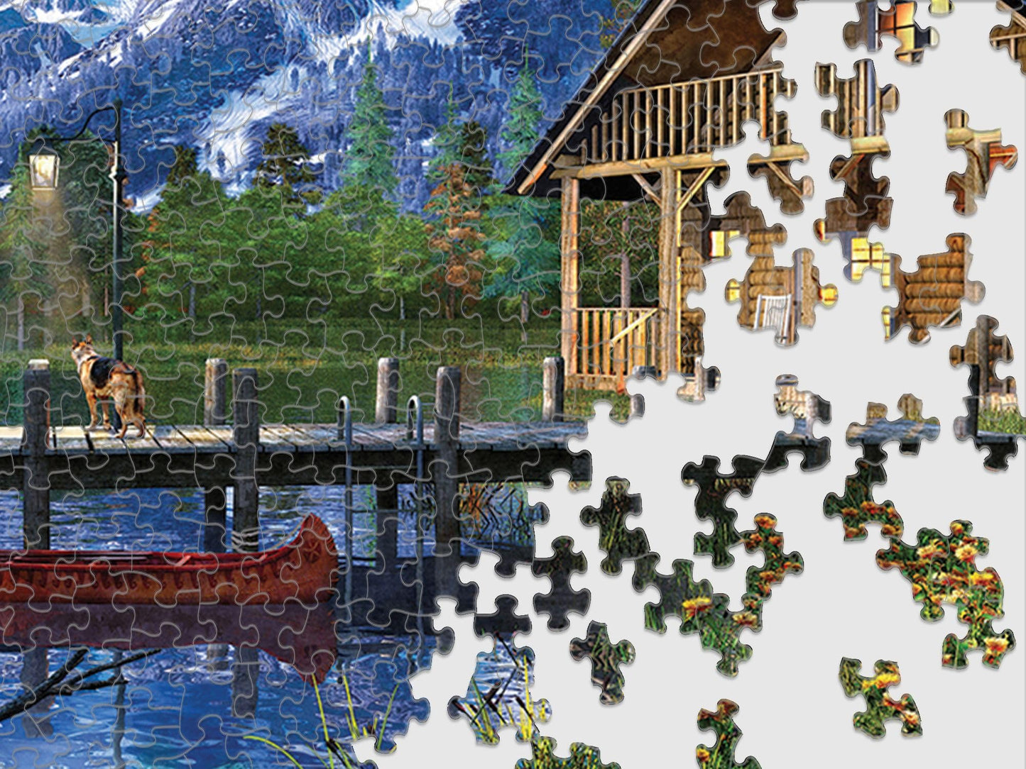 Springbok's 1000 Piece Jigsaw Puzzle Moon Cabin Retreat - Made in USA