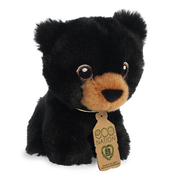 Aurora® Responsibly Made Eco Nation™ Mini Black Bear Stuffed Animal - Ideal for Playtime Adventures - Perfect for Birthdays or Just Because - Black 4