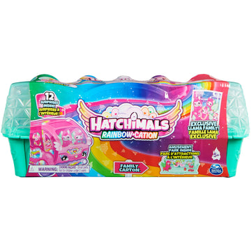 Hatchimals CollEGGtibles, Rainbow-Cation Llama Family Carton with Surprise Playset, 10 Characters, 2 Accessories, Kids’ Toys for Girls Ages 5 and Up