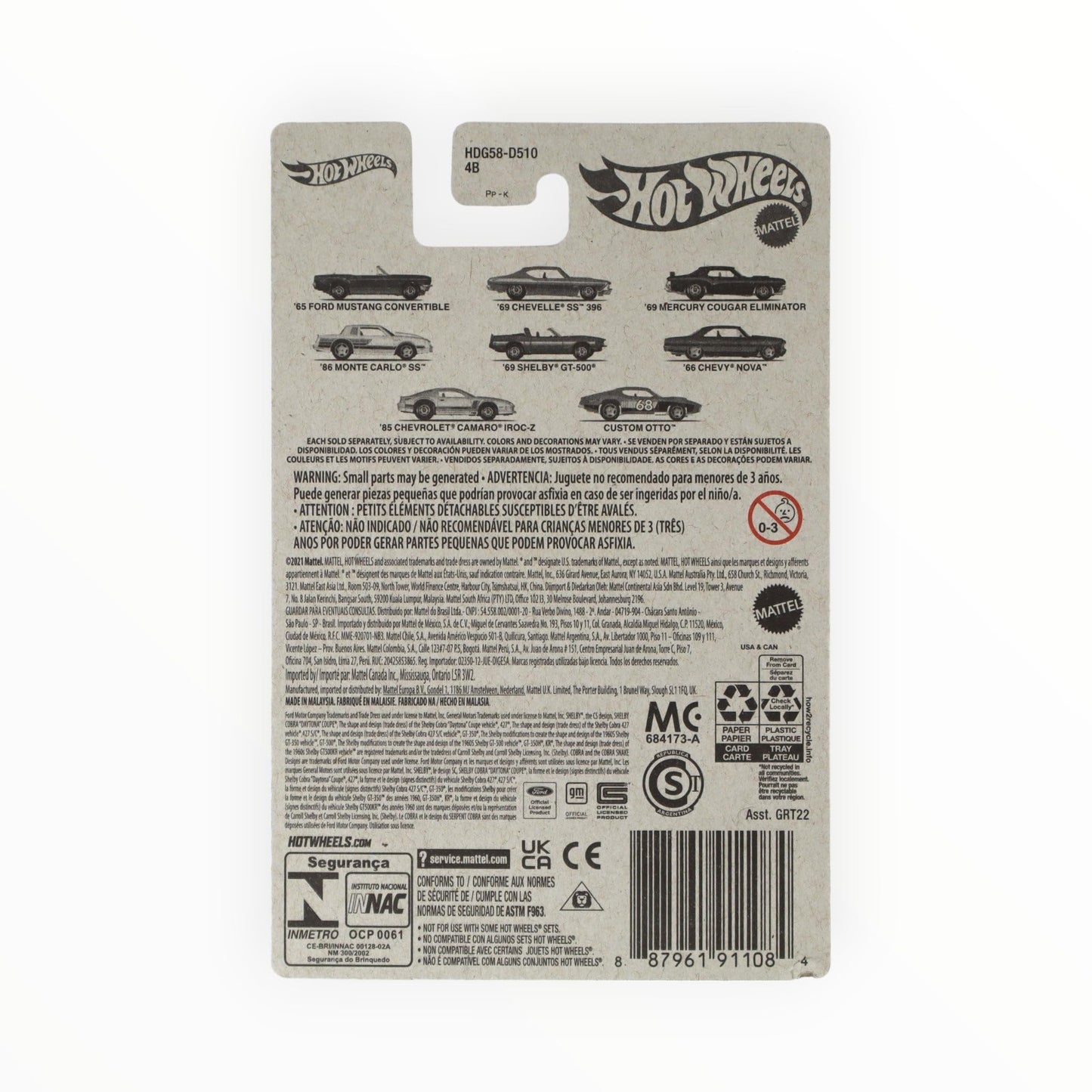 Hot Wheels '66 Chevy Nova, Flying Customs - purple