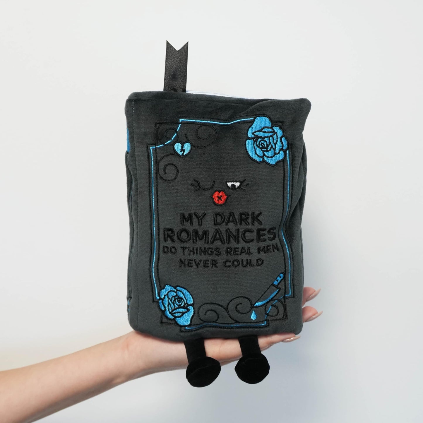 Punchkins Book Plushie - My Dark Romances Do Things Real Men Never Could, Gift for Book Lovers, Silly Plush Toy for Gifting