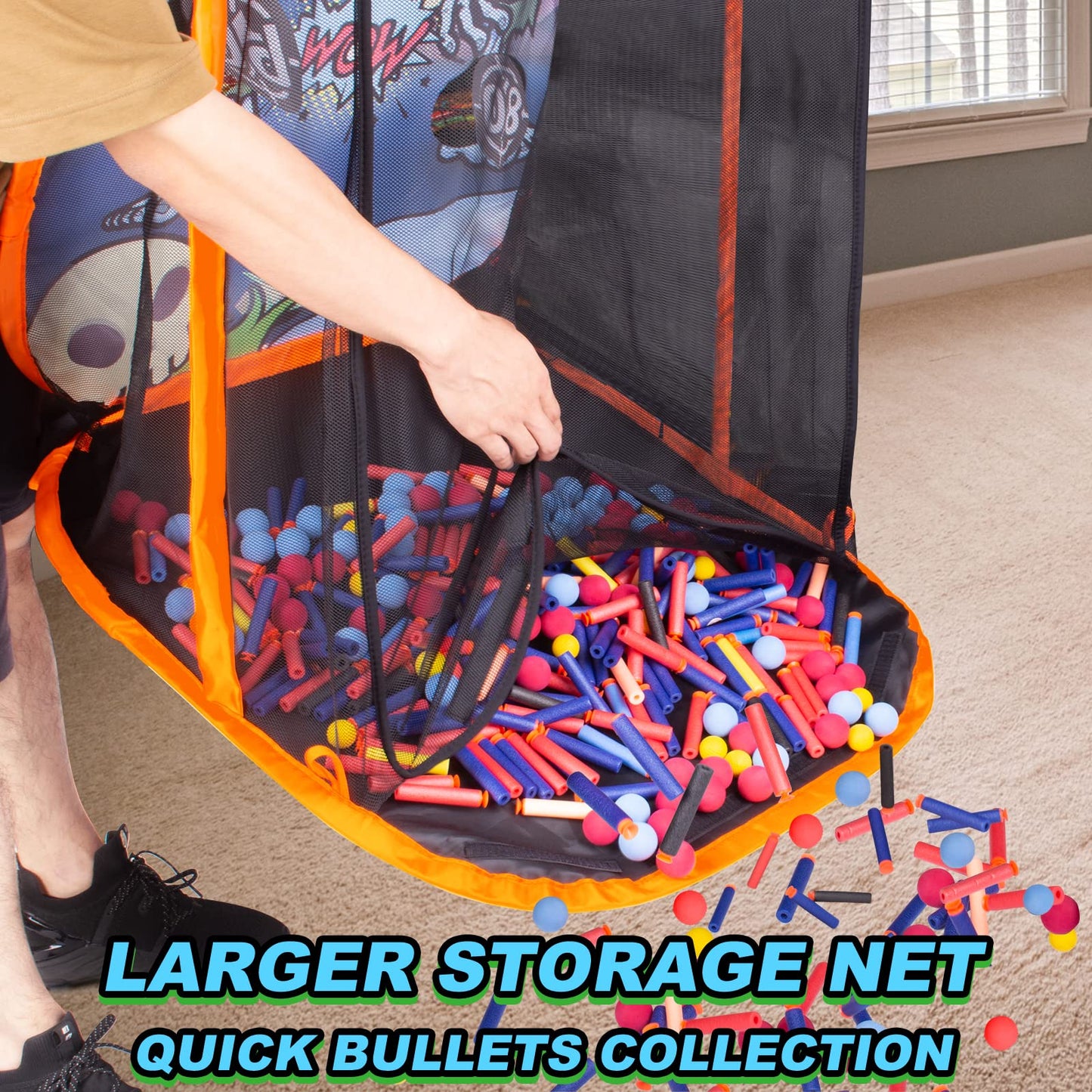 Quanquer Toy Foam Blasters Shooting Practice Target Compatible with Nerf Toy Blasters - Zombie Shooting Target Game with Net - Ideal Shooting Games