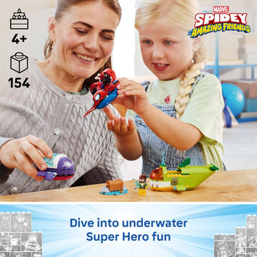 LEGO Marvel Spidey and His Amazing Friends Spidey: Underwater Vehicles Building Toy for Kids - Super Hero Pretend Play Set for Preschool Boys & Girls