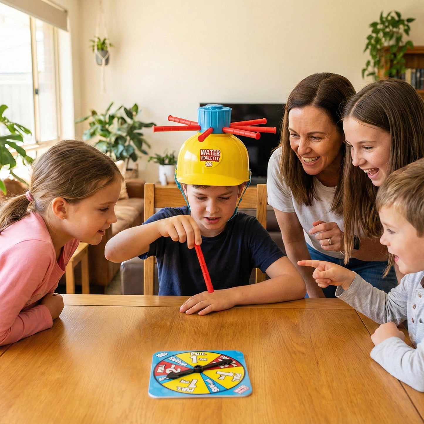 Zing Hog Wild Water Roulette Game: The Ultimate Suspense-Filled Water Challenge - Hilarious Fun Family Party Game with Adjustable Helmet, Rods,