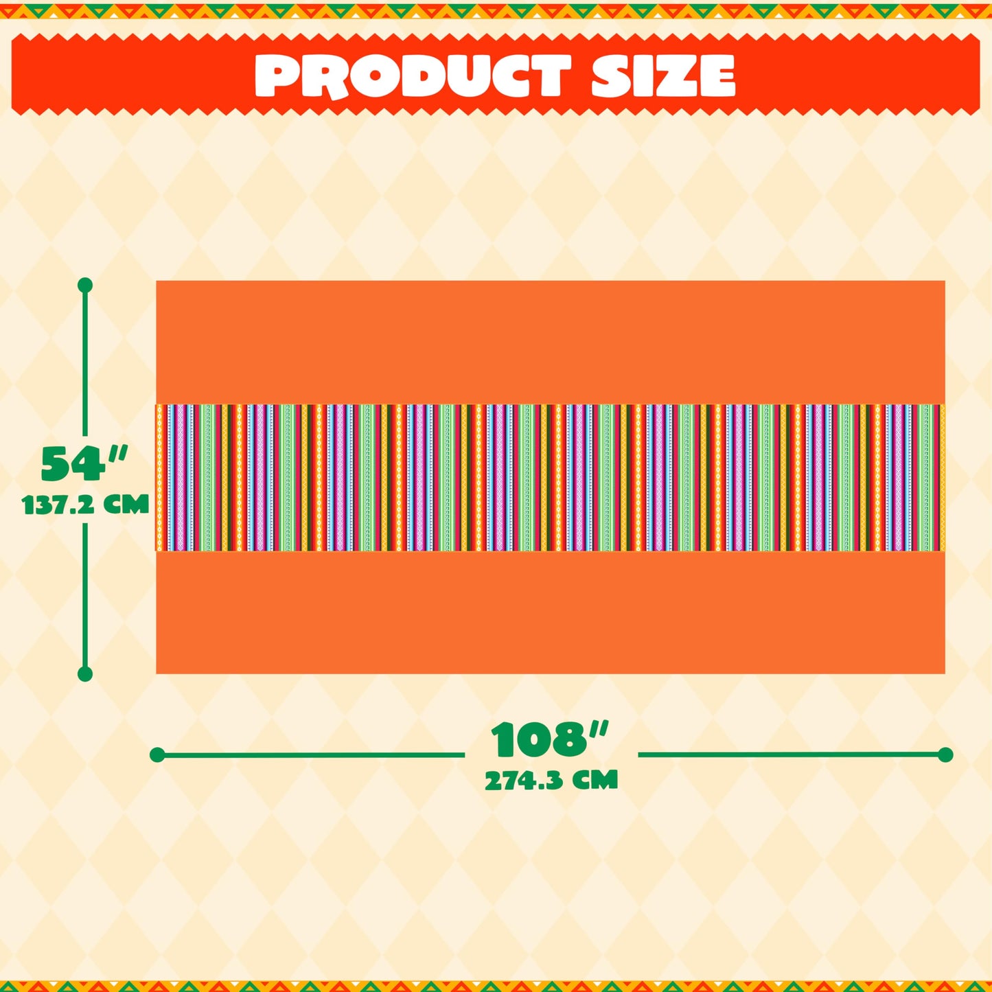 JOYIN 6 pcs Mexican Fiesta Tablecloth 54 x 108'' Party Plastic Tablecloth Striped Table Cover for Cinco De Mayo Decorations, Taco Night, Birthday
