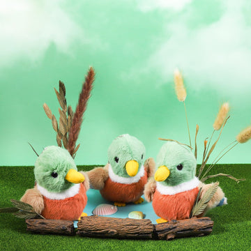 Niceup 12-Pack Small Mallard Duck Stuffed Plush Animals 4.5in One Lucky Duck Baby Shower Huntting Duck Party Favors Decoration Easter Basket Stuffer