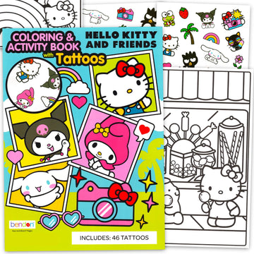 SANRIO Hello Kitty and Friends Coloring Book Jumbo Set - Bundle Activity Book Featuring My Melody, Kuromi, Keroppi, More Plus Stickers, Crayons |