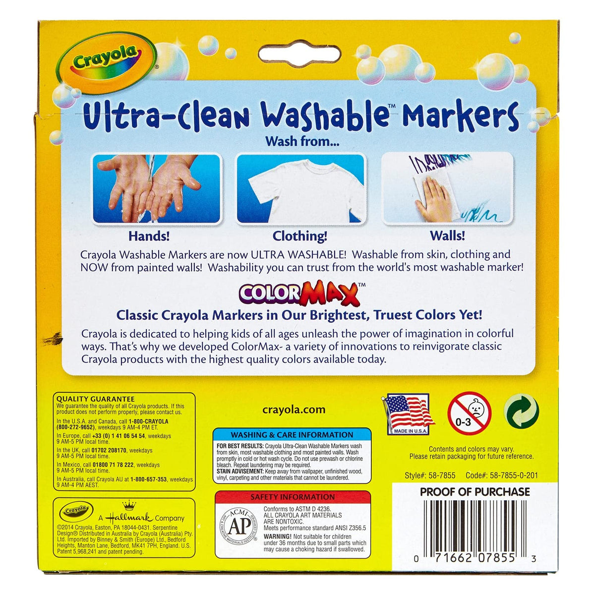 Crayola Ultra Clean Washable Markers (10 Count), Broad Line Markers For Kids, Great For Crafting & School Supplies, Nontoxic
