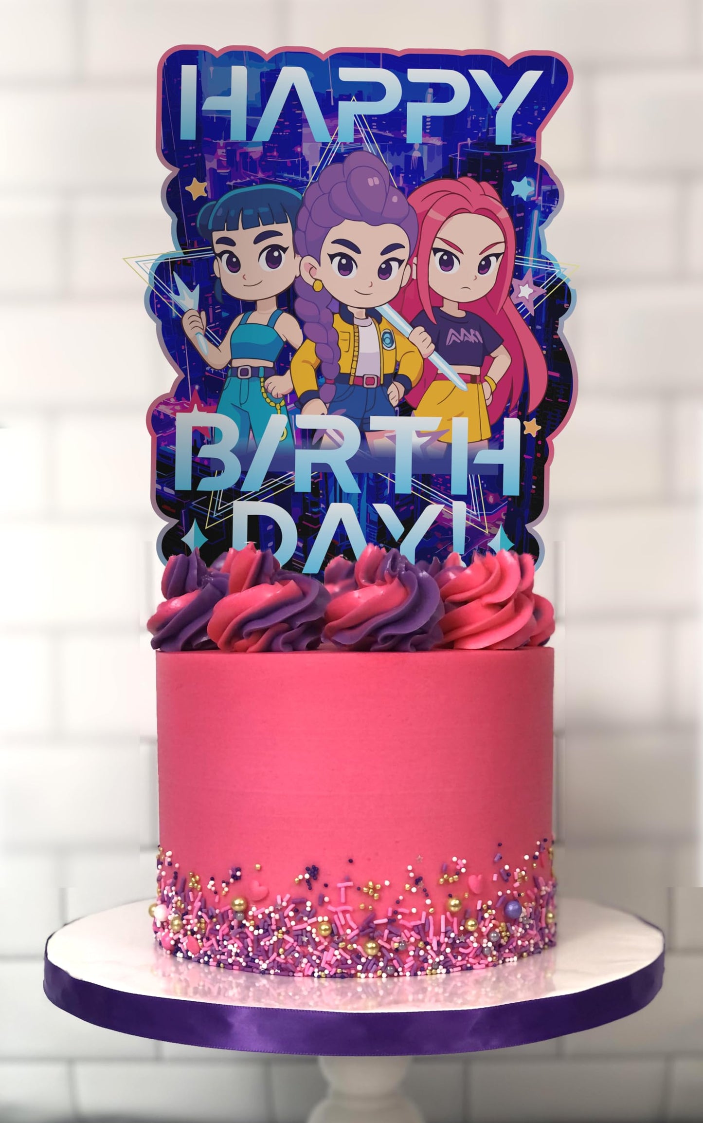K-pop Anime Cake Topper Kids Girls Birthday Party Decor