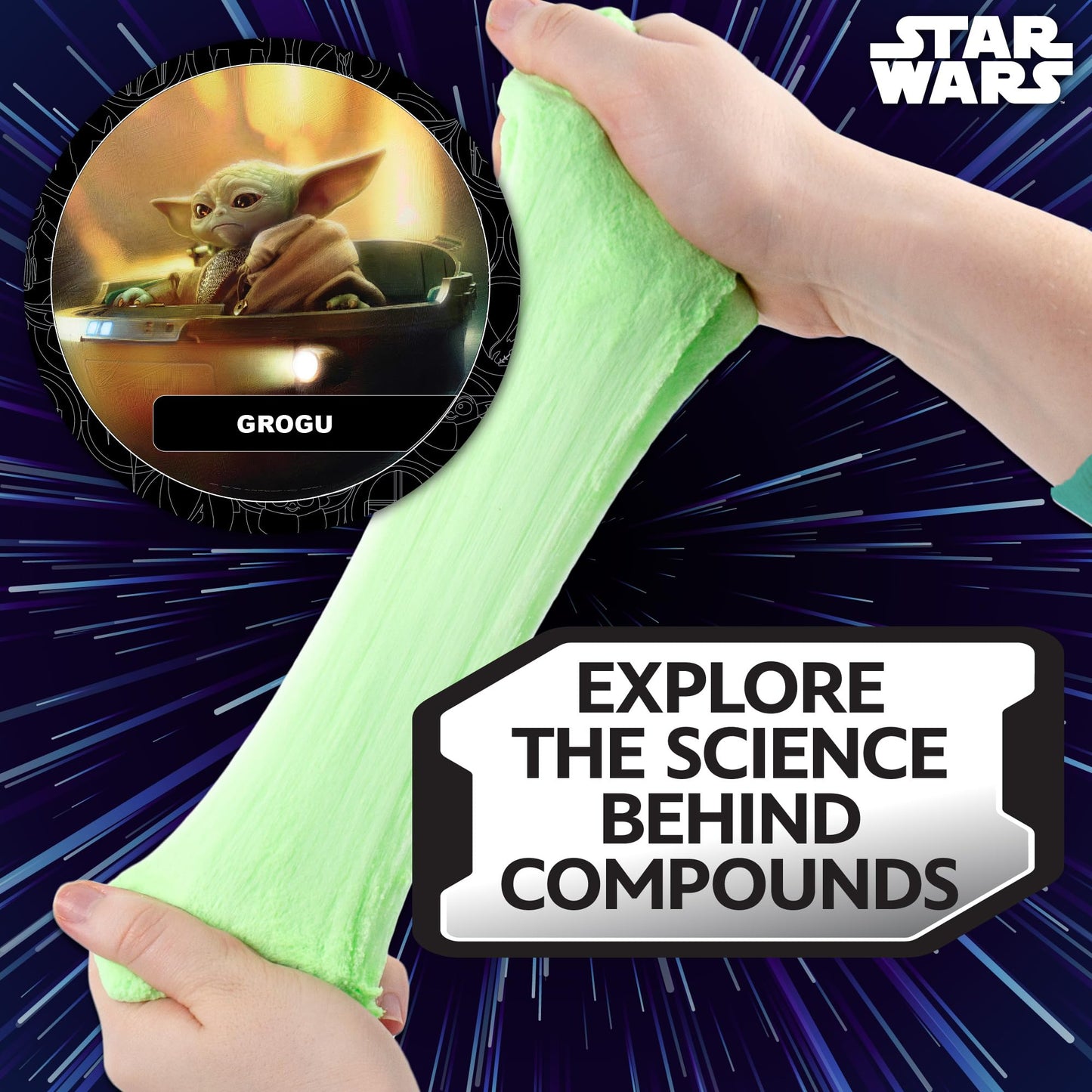 Official STAR WARS Slime, 3-Pack Galaxy Slime Kit, Includes Darth Vader, The Mandalorian, Grogu, Perfect for Goodie Bags, Desk Toys, Star Wars Merch,