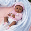 The Ashton-Drake Galleries So Truly Real Reborn Baby Doll Blessings from the Start by Linda Murray, 16 inches, Brown Eyes, Weighted Body (Pink)