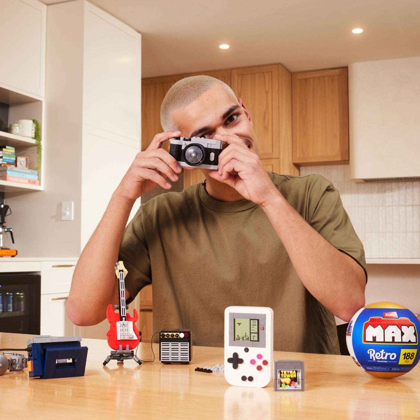 MAX Build More Premium Retro Series 2 Two Pack (Walkman & Guitar and Amp) by ZURU - Novelty Unboxing Toy & Building Brick Collectible Minis with 334
