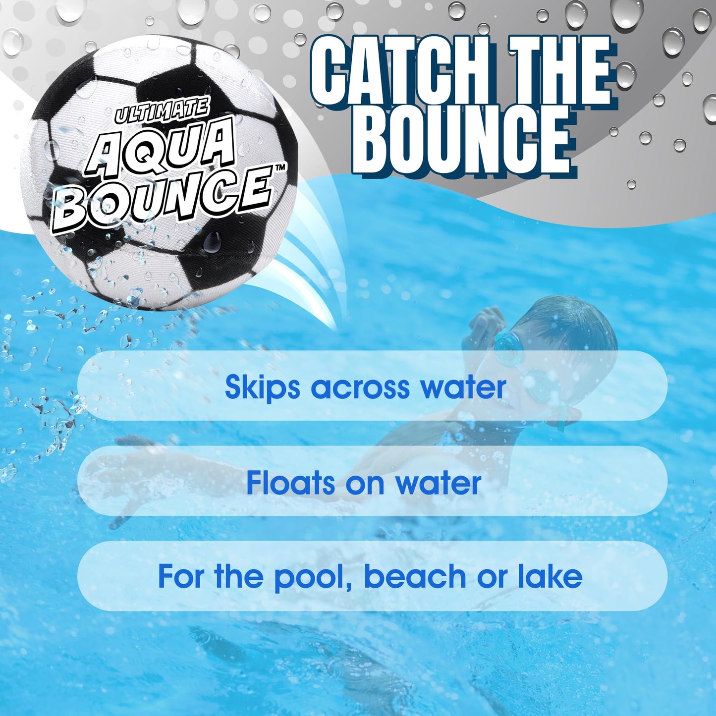 Activ Life Ultimate 2 Pack 3" Larger Water Skip Balls, Fun Swimming Pool & Beach Bouncing Toys for Kids, Teens, and Family, Great for Birthday Gifts