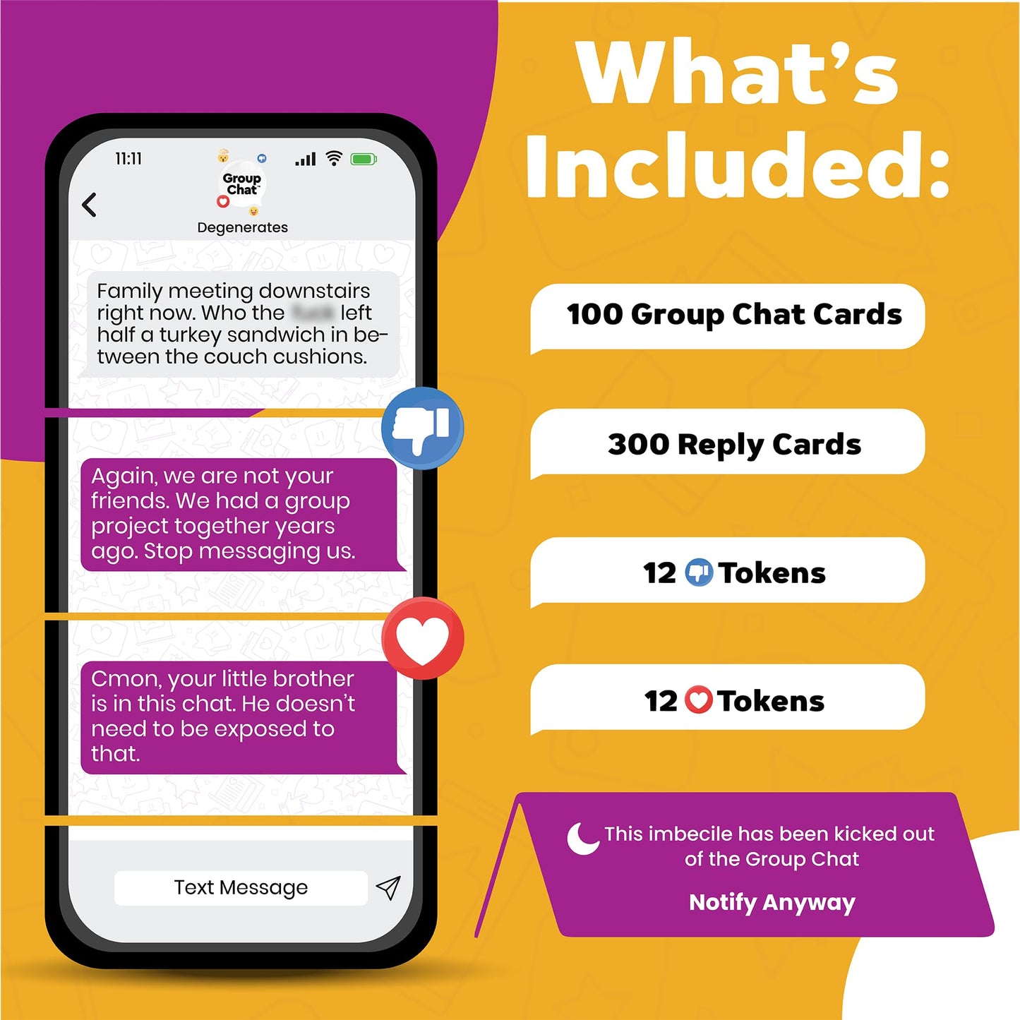 Group Chat Hilarious Text Message Party Game for Adults, Build Group Text Threads with 400 Cards & Voting Tokens, Fun Party Game for Adult Game