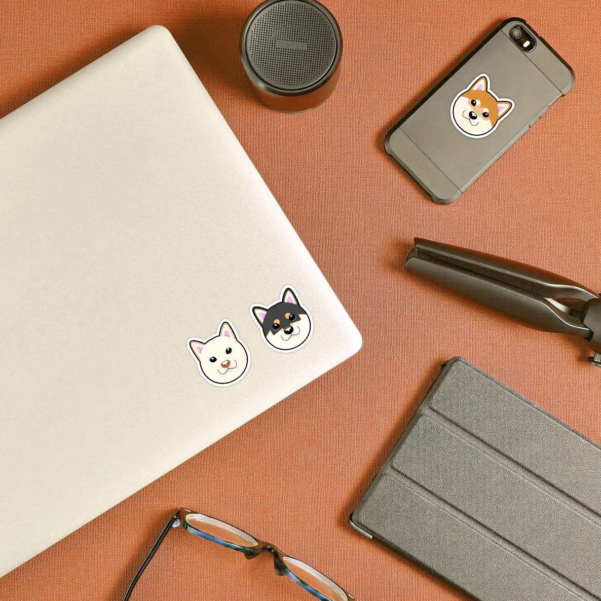 Shiba Inu Expression Die-cut Sticker Set (3 Cute Shibaken Stickers) Waterproof/Weatherproof Sticker Dog Sticker, Ideal for cars, motorcycles, bikes