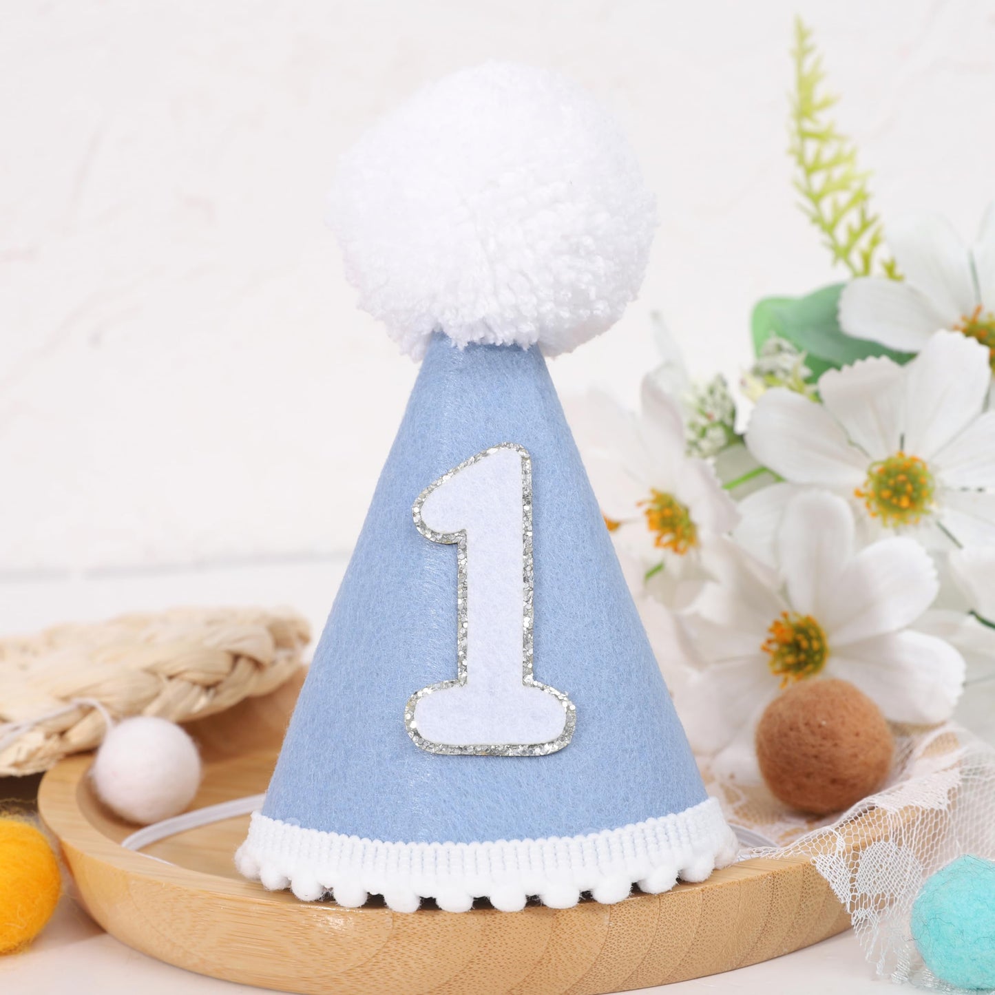 AOQURE Boy/Girl 1st Birthday Hat - Baby First Birthday Party Decorations,One Party Hat For Boys/Girls,Simple Birthday Hat Photo Props,One Cake Smash