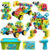 NXONE 195 PCS Educational STEM Toys for Boys and Girls Ages 3 4 5 6 7 8 9 10 Construction Building Blocks Toy Building Sets Kids Toys Creative