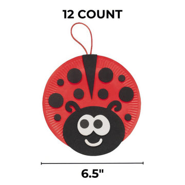 Fun Express Ladybug Paper Plate Craft Kit for Kids - Creative Crafting Activity Fun Home Projects Parties and Educational Play - Easy-to-Use Materials