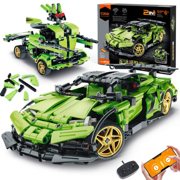 IQKidz STEM Building Blocks Kit for Kids - 2 in 1 Remote Control Race Car and Robot Toy, Great Gift for Boys, Teens Age 6 7 8-12+ Year Old Who Love