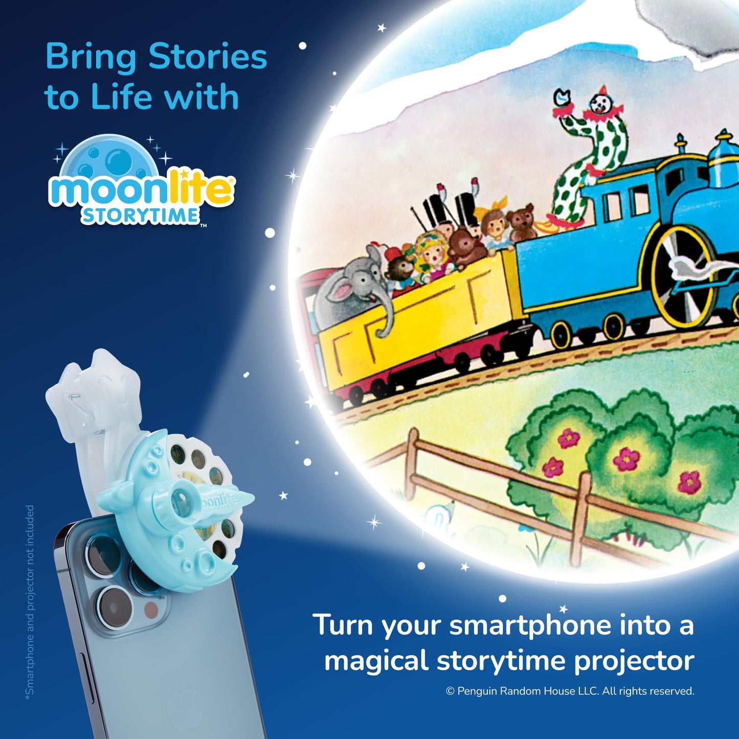 Moonlite Storytime 2-Story Bundle, Requires Moonlite Projector (Sold Separately), The Little Engine that Could and Corduroy, Vibrant Storybook Art