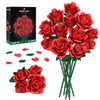 Red Roses Flower Bouquet Building Sets, 670Pcs Artificial Flowers Building Blocks Compatible with Lego Flowers Valentines Day Gifts