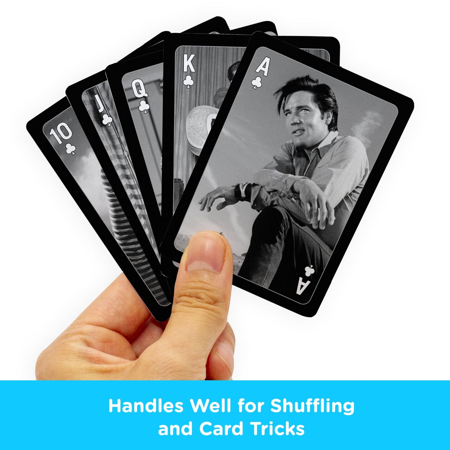 AQUARIUS Elvis Presley Playing Cards Standard Size - Themed Novelty Deck with 52 Unique Photo Designs - Collectible Merchandise Gift for Teens